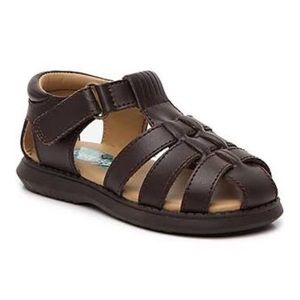 Scott David Brown Leather Toddler Sandals